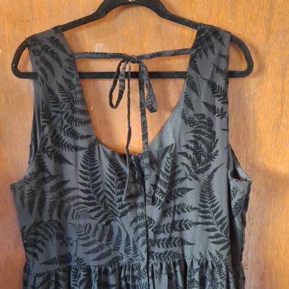 Disturbia Black Lunafern Printed Midi Maxi Dress Sz 16 NWT Tie Back Goth Gypsy - Picture 11 of 11